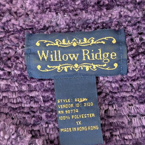 WILLOW RIDGE Purple Long Sleeve Pullover Chenille Sweater; Size 1X - Picture 3 of 4
